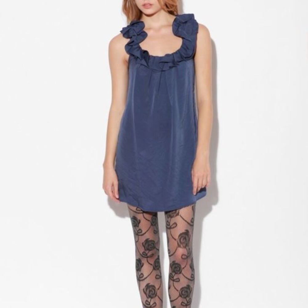3/$20 Anthropologie Pins & Needles Blue Ruffle Sleeveless Tunic